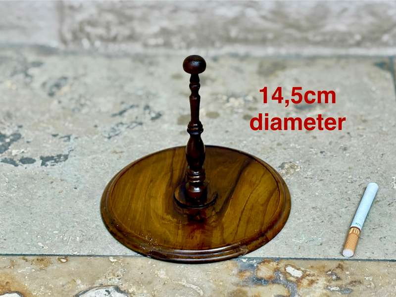 wig stand treen exotic wood turned Antique