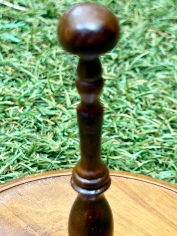 wig stand treen exotic wood turned Antique