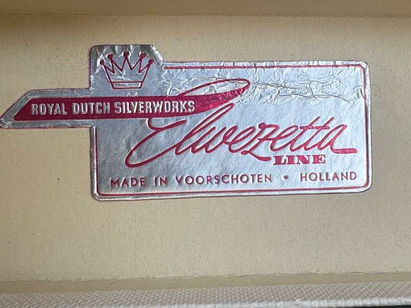 Silver plate spoon pair in box