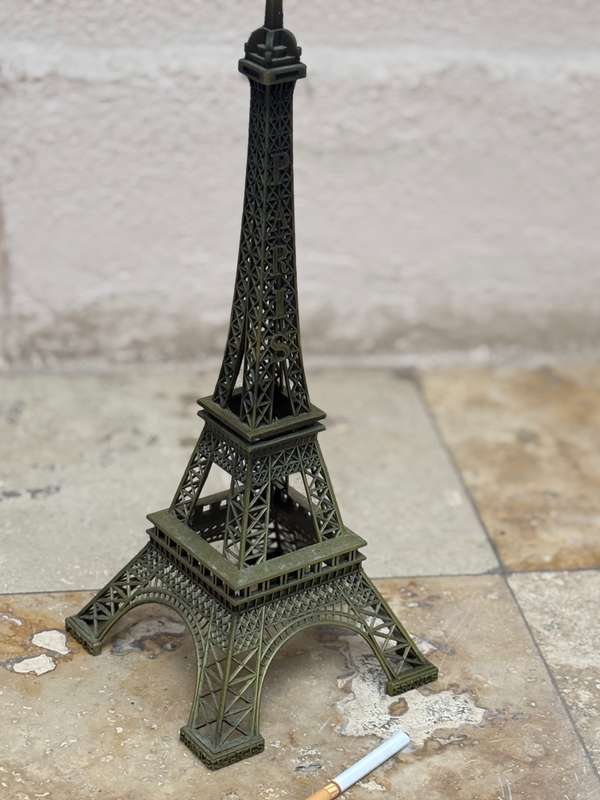 Vintage Eiffel Tower large Paris architecture brass tone metal 38 cm