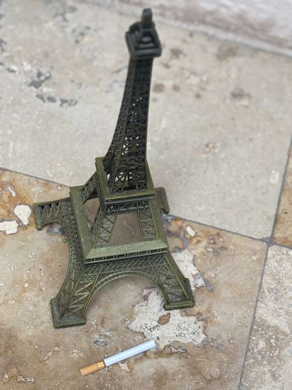 Vintage Eiffel Tower large Paris architecture brass tone metal 38 cm