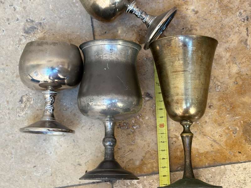 vintage valero goblet pair grapevine stem , with 2 taller goblet  lot