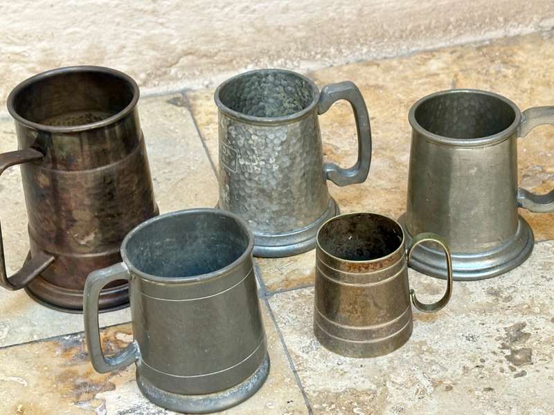 Vintage lot of tankard tankards various sizes styles lot of 5