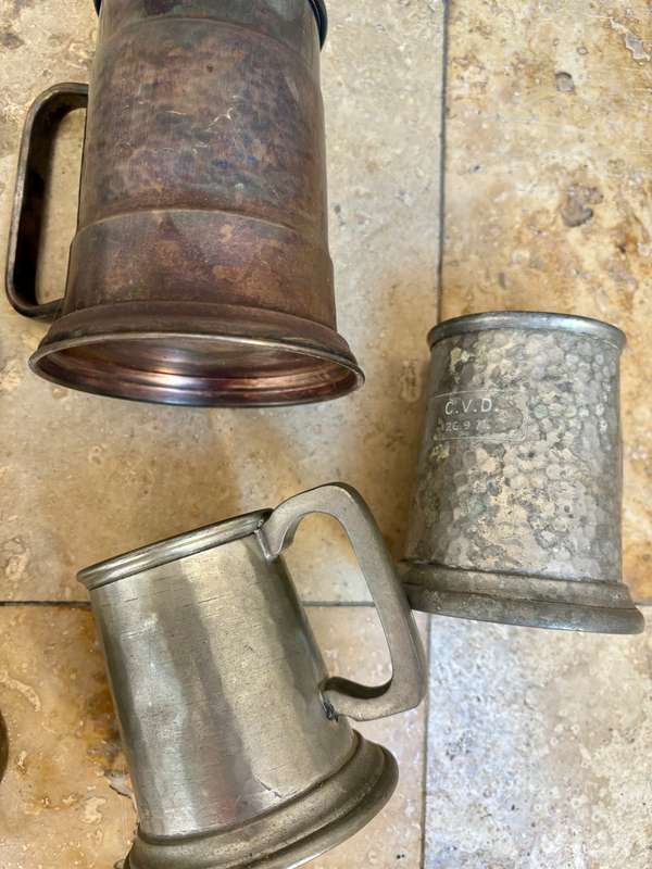 Vintage lot of tankard tankards various sizes styles lot of 5