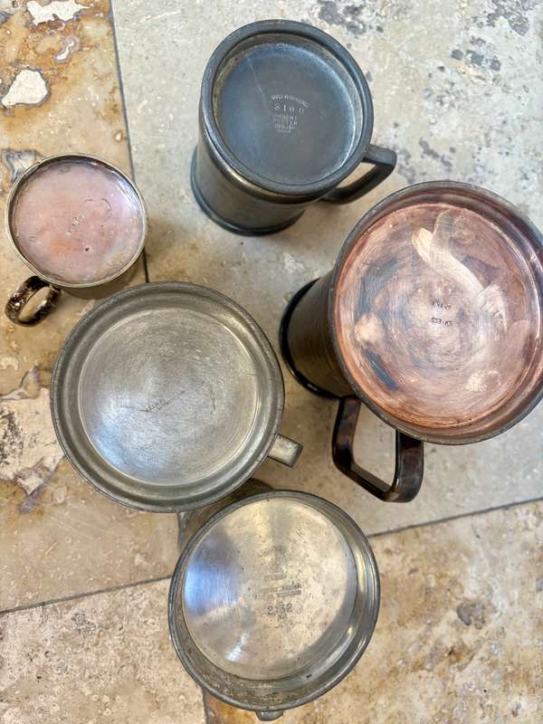 Vintage lot of tankard tankards various sizes styles lot of 5