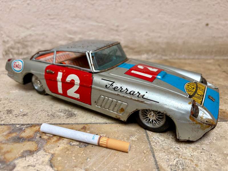 RARE!! 1960s BANDAI~FERRARI SUPERAMERICA Rallye Monte Carlo Japan 60s tin car