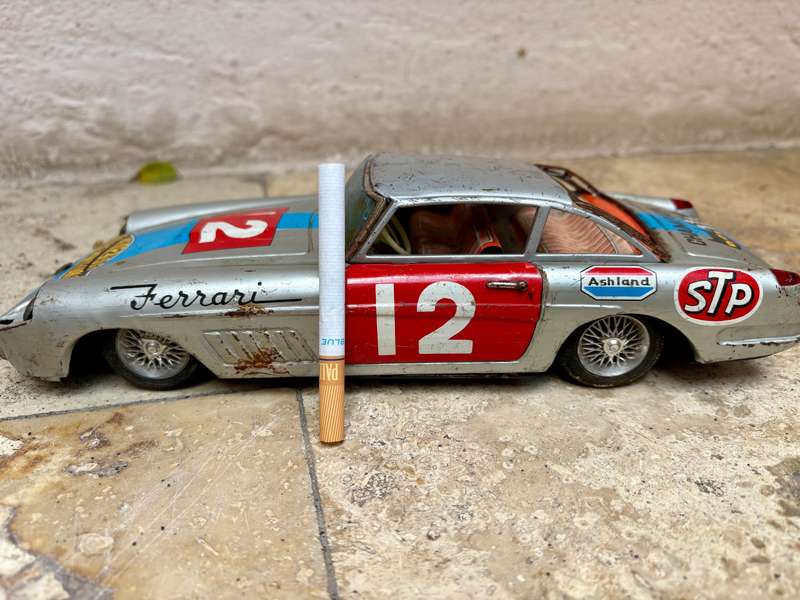 RARE!! 1960s BANDAI~FERRARI SUPERAMERICA Rallye Monte Carlo Japan 60s tin car