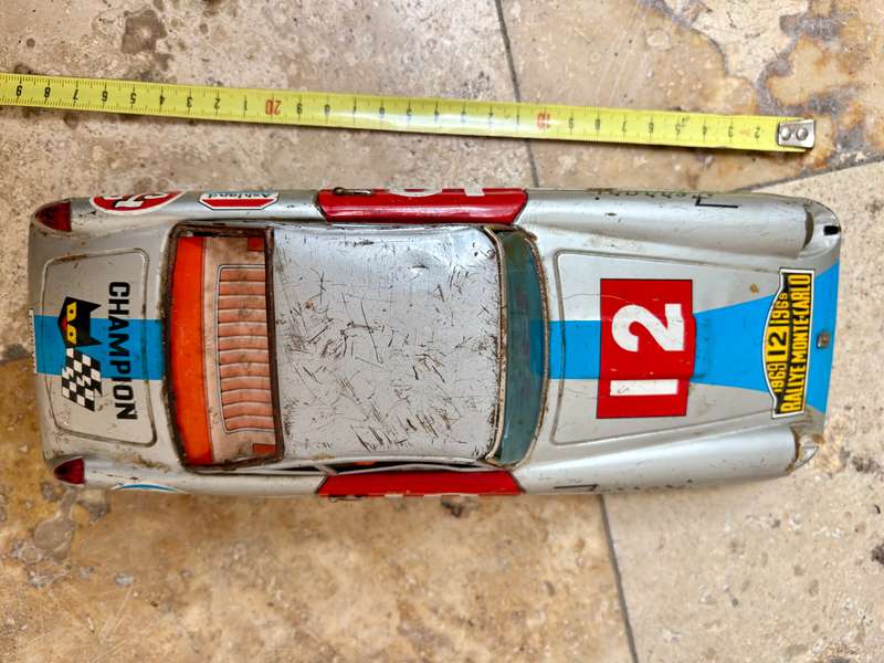 RARE!! 1960s BANDAI~FERRARI SUPERAMERICA Rallye Monte Carlo Japan 60s tin car