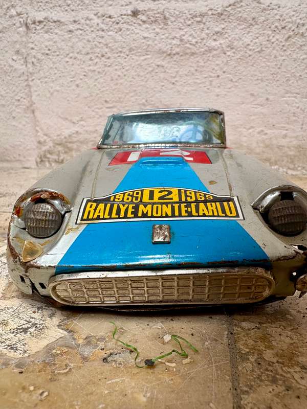 RARE!! 1960s BANDAI~FERRARI SUPERAMERICA Rallye Monte Carlo Japan 60s tin car