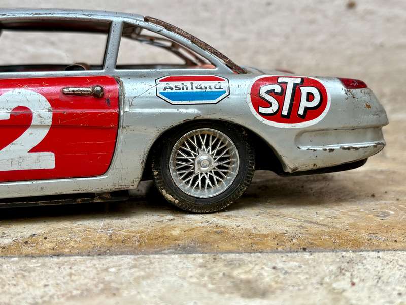 RARE!! 1960s BANDAI~FERRARI SUPERAMERICA Rallye Monte Carlo Japan 60s tin car