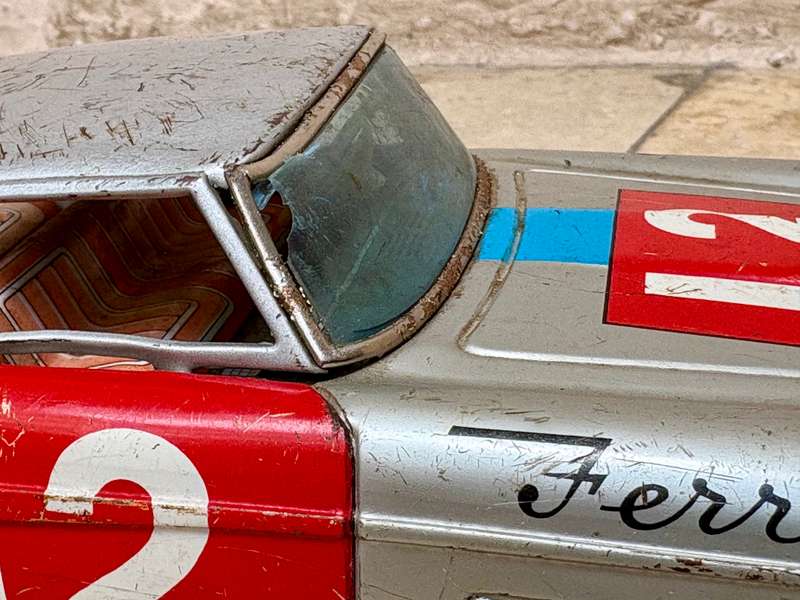 RARE!! 1960s BANDAI~FERRARI SUPERAMERICA Rallye Monte Carlo Japan 60s tin car