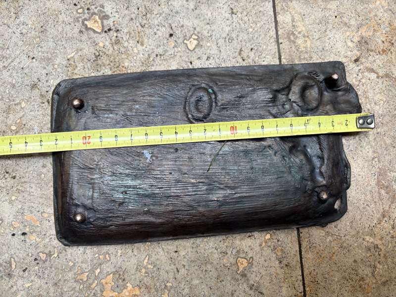 Antique auto car 3d copper coin tray ashtray plaque