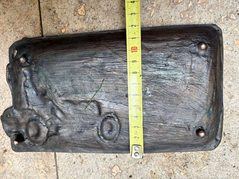 Antique auto car 3d copper coin tray ashtray plaque