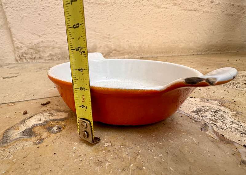 Vintage HUSQVARNA Cast Iron Oven Dish, Orange Iron Enamel Baking Dish, Sweden, 1950s