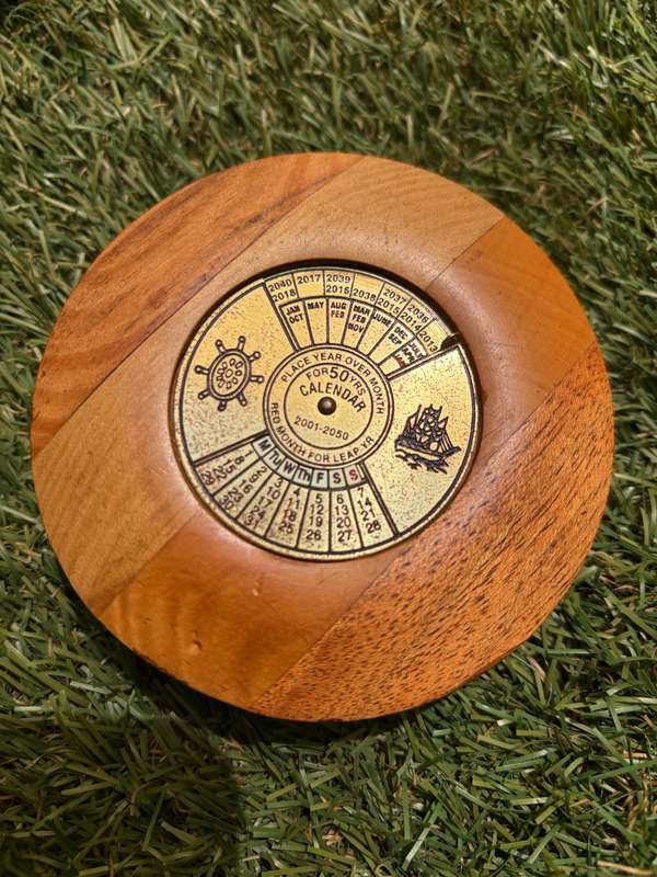 Vintage 50 year perpetual desk calendar 2001-2050 paper weight