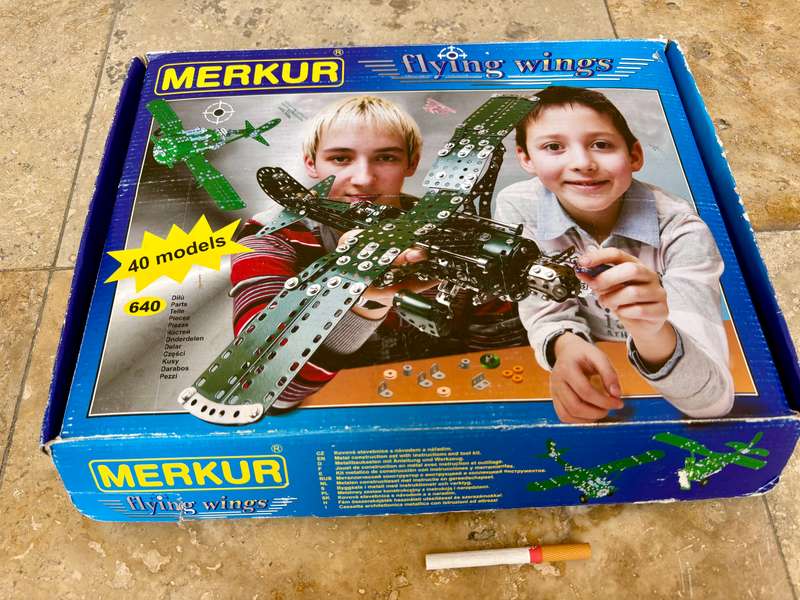 Vintage Metal construction set Merkur Flying wings,, made in CZECH REPUBLIC