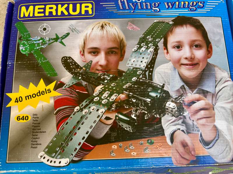 Vintage Metal construction set Merkur Flying wings,, made in CZECH REPUBLIC