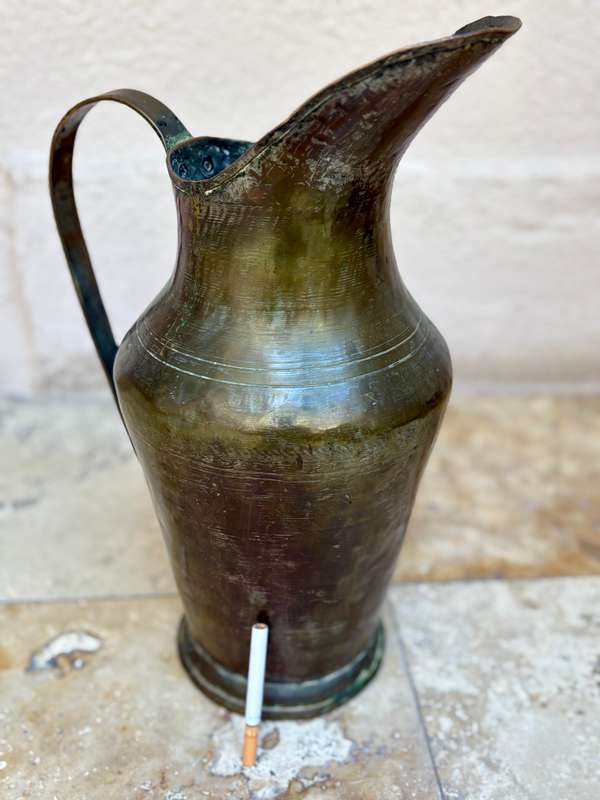 Vintage  heavy brass large water  Pitcher - 1 Gallon