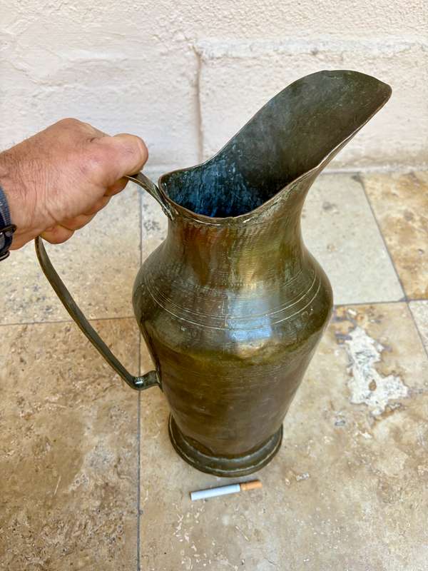 Vintage  heavy brass large water  Pitcher - 1 Gallon
