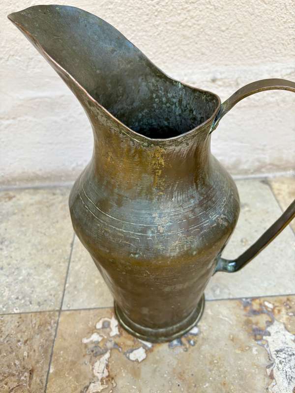 Vintage  heavy brass large water  Pitcher - 1 Gallon