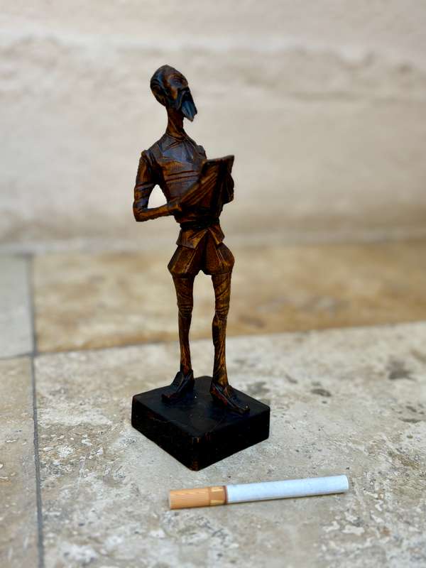 Vintage hand carved wooden Don Quijote wood figure figurine Spain statuette