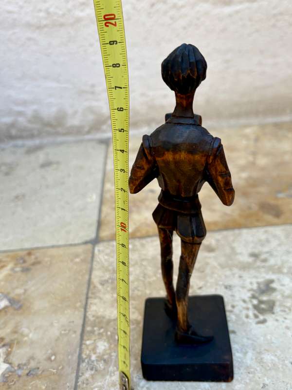 Vintage hand carved wooden Don Quijote wood figure figurine Spain statuette