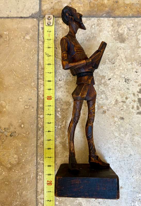 Vintage hand carved wooden Don Quijote wood figure figurine Spain statuette