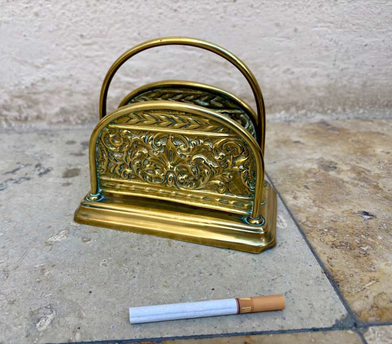 Vintage brass napkin holder , letter holder
