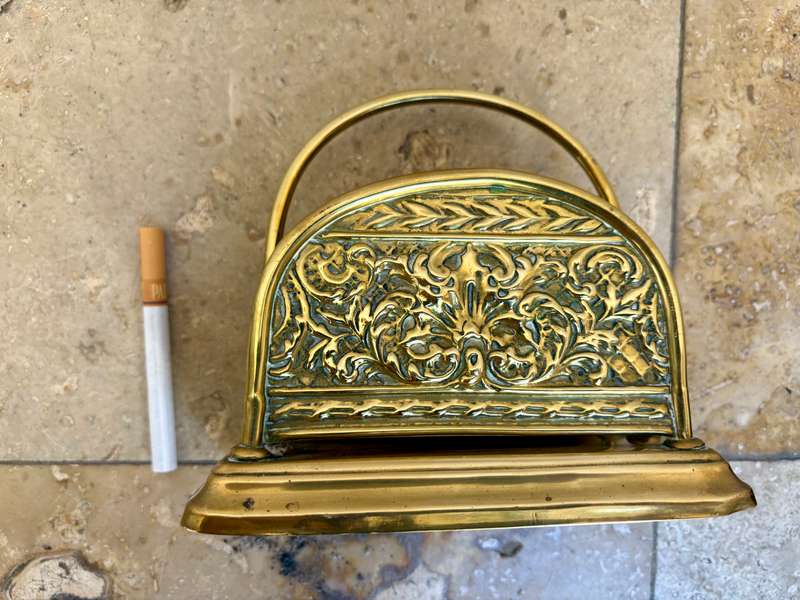 Vintage brass napkin holder , letter holder