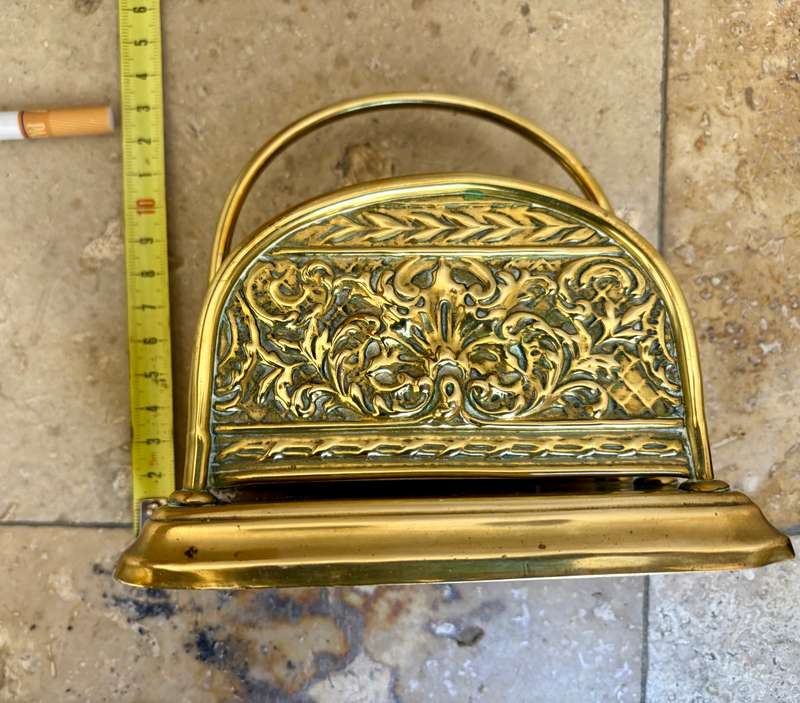 Vintage brass napkin holder , letter holder