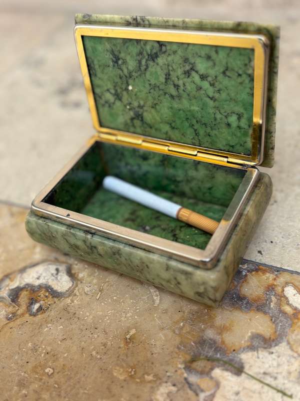 Vintage alabaster jewellery box trinket box Italy