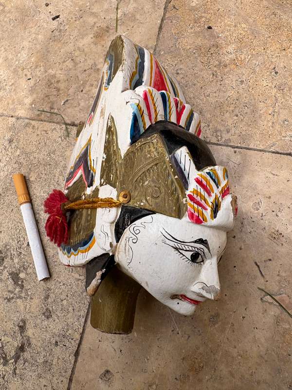 Vintage Indonesian rod puppet wayang golek stick puppet head
