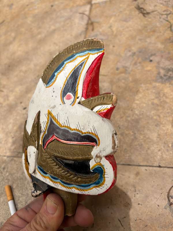 Vintage Indonesian rod puppet wayang golek stick puppet head