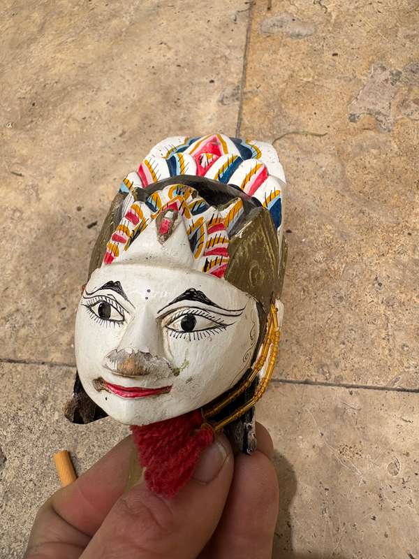 Vintage Indonesian rod puppet wayang golek stick puppet head
