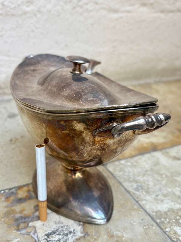Vintage Large Silver Plate Tureen With Lid and spoon