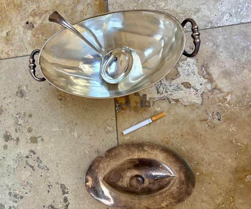 Vintage Large Silver Plate Tureen With Lid and spoon