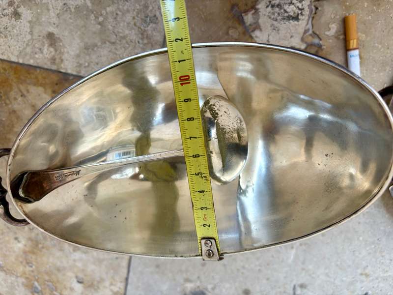 Vintage Large Silver Plate Tureen With Lid and spoon