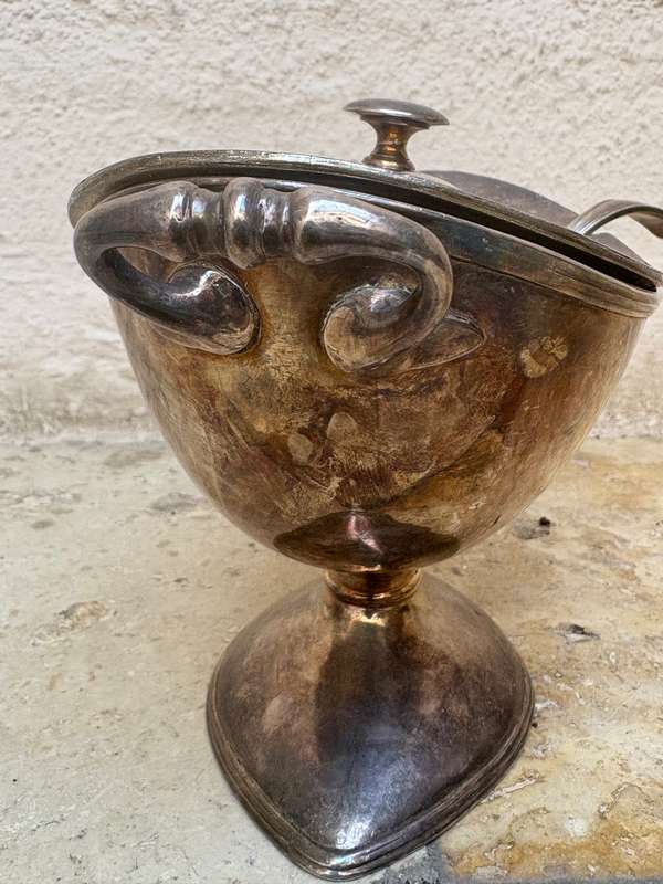 Vintage Large Silver Plate Tureen With Lid and spoon
