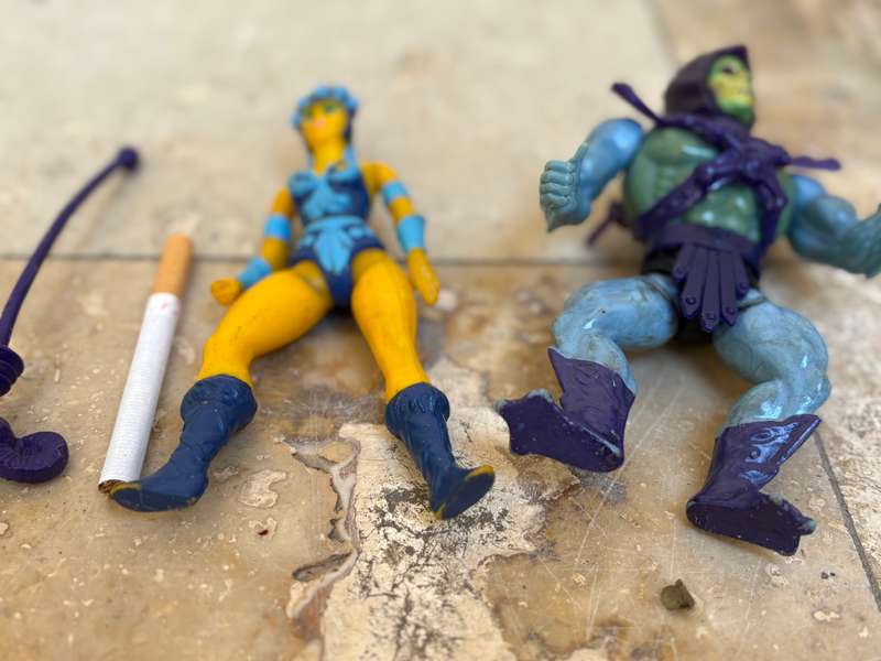 He man 1982 Skelitor and  Evil-Lyn of He-Man-Masters of the Universe 87 Vintage Figure pair
