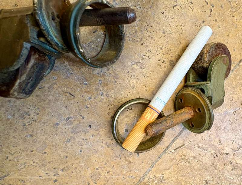 ANTIQUE SOLID BRASS FURNITURE CASTORS wood wheels  X 4 With two chair legs, 4 table short legs