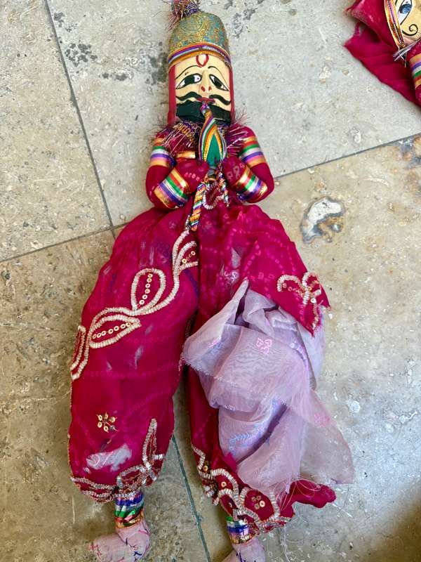 Indian doll Rajasthani Wood Folk Puppets Doll Pair