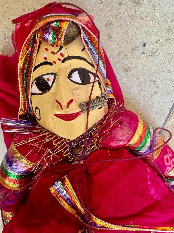 Indian doll Rajasthani Wood Folk Puppets Doll Pair