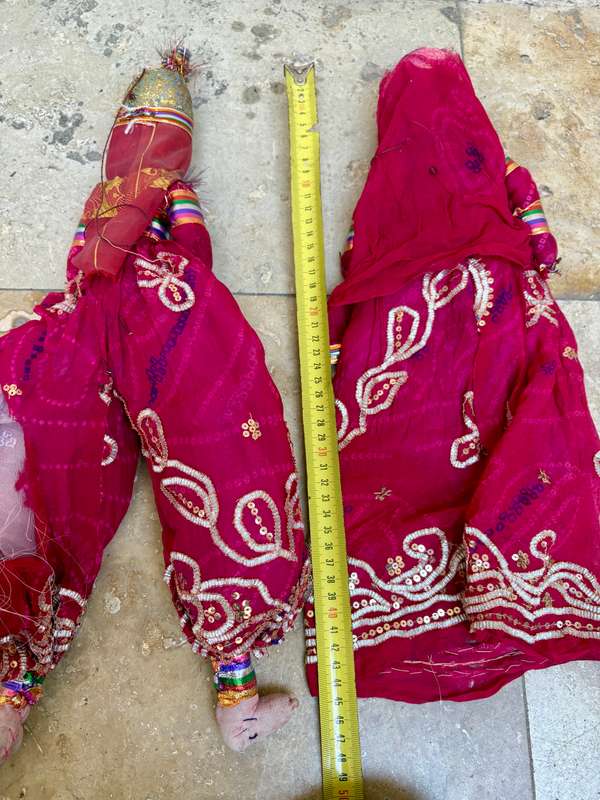 Indian doll Rajasthani Wood Folk Puppets Doll Pair