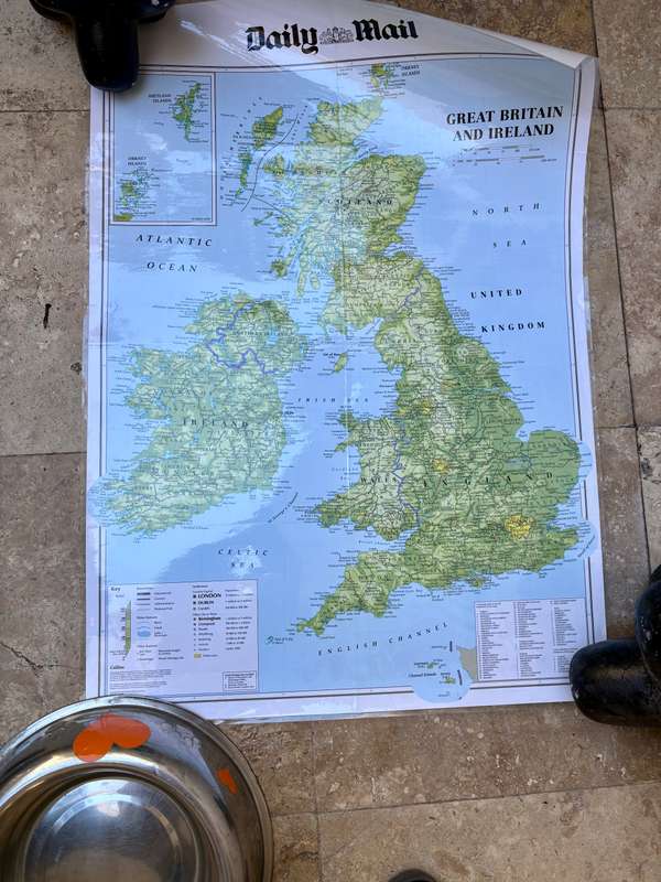 The Daily Mail poster map of Great Britain and Ireland , reverse side British Isles 1884 , date 2016