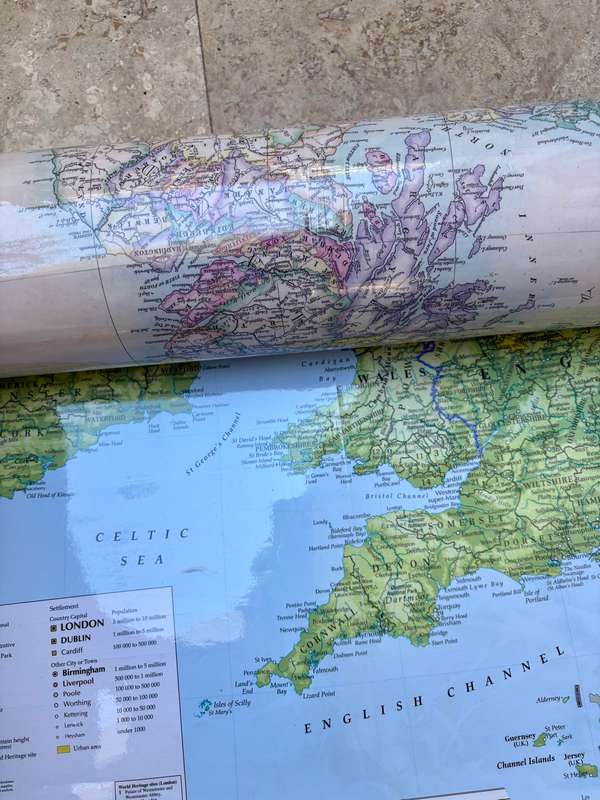 The Daily Mail poster map of Great Britain and Ireland , reverse side British Isles 1884 , date 2016
