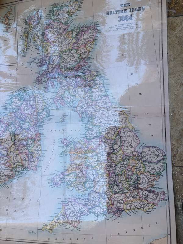 The Daily Mail poster map of Great Britain and Ireland , reverse side British Isles 1884 , date 2016