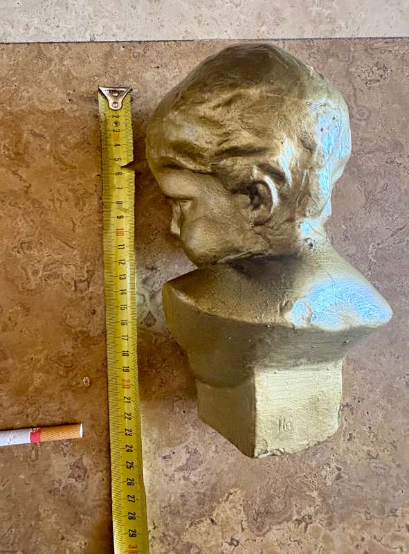 Vintage Porcelain bust of child gold tone numbered
