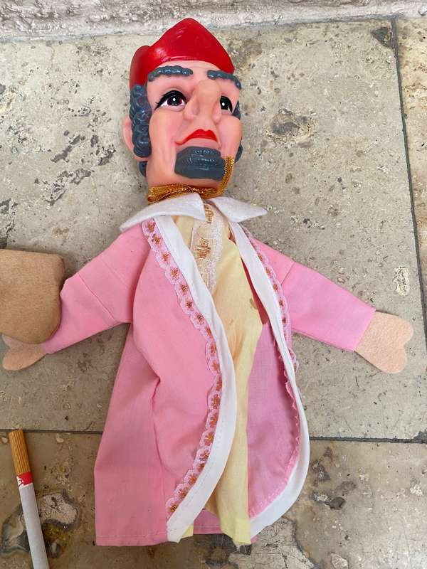 Vintage rubber head puppet pair Germany