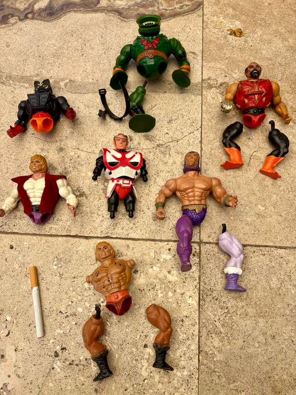 Vintage he man masters of the universe figure lot of 7 sold as spares TLC