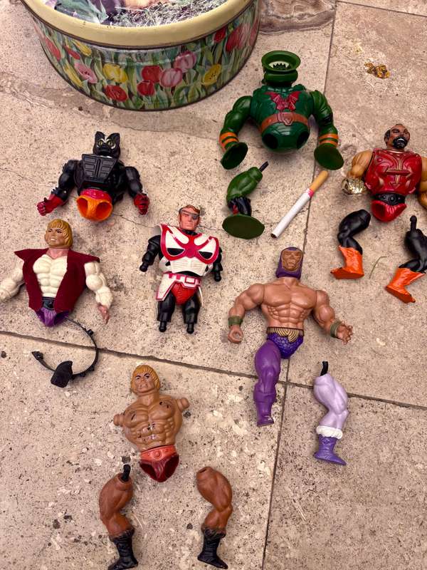 Vintage he man masters of the universe figure lot of 7 sold as spares TLC